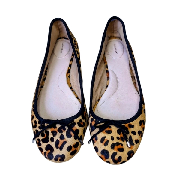 Lands' End Shoes - LANDS' END Ballet Flats Leopard Print Calf Hair Classic Slip On Shoe Women's 8